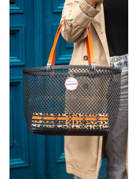 Le Panier upcyclé Léopard Orange by Cherwood • Accessoires • Cherwood