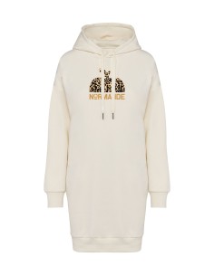 Robe hoodie Proud Normande léopard en coton bio